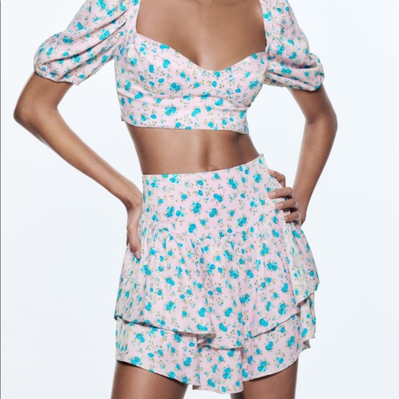 Coord SET floral crop & skirt set - Picture 10 of 13